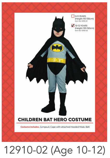 Children Bat Hero Costume (10-12 years)