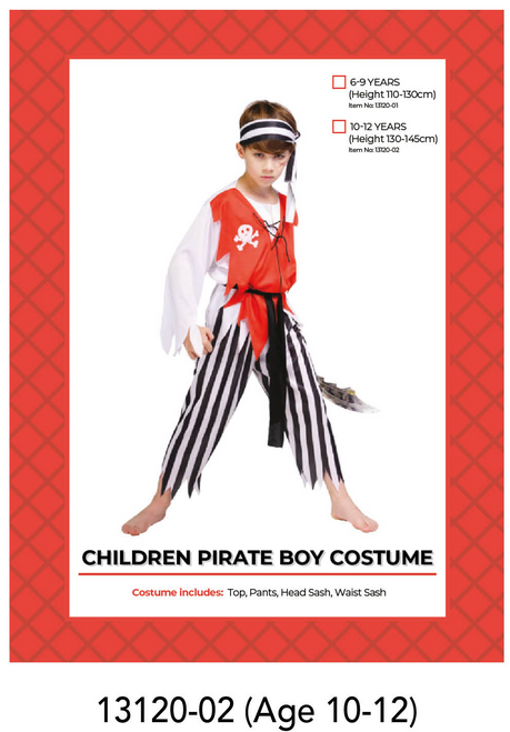 Children Pirate Boy Costume (10-12 years)