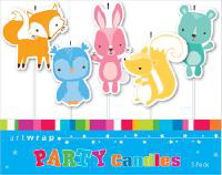 CANDLES 5 PICK ANIMAL WOODLAND