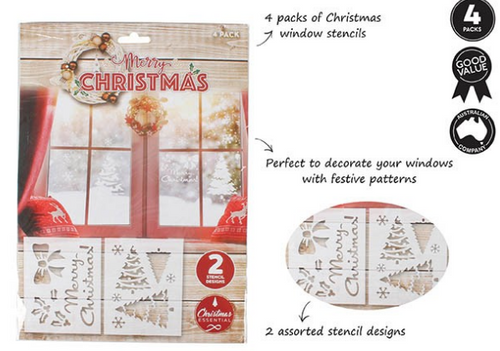 4PC XMAS WINDOWS STENCIL