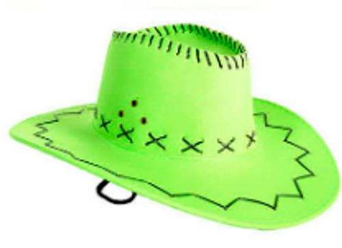 Fluro Cowboy Hat (Green)