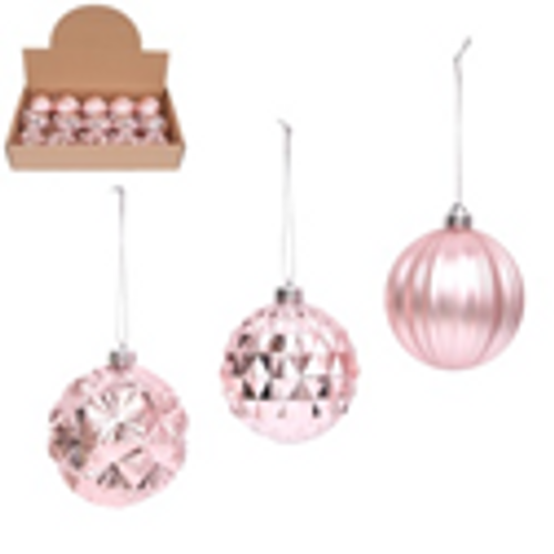 8CM 3A PALE PINK SHATTERPROOF BAUBLES 1PC