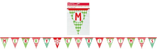 MERRY XMAS PAPER FLAG BANNER