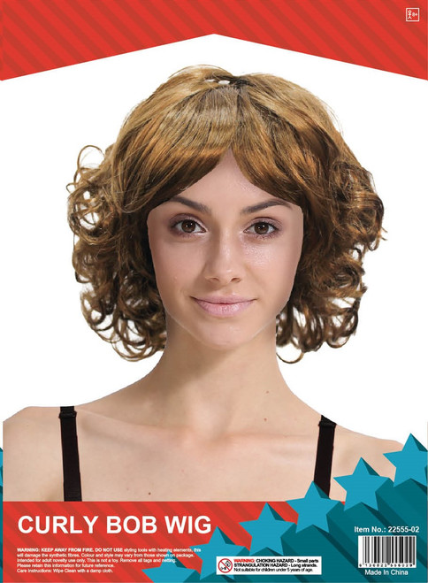 Curly Bob Wig (Brown)