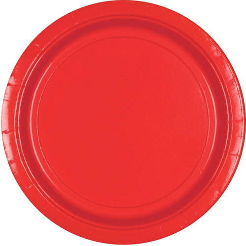 Ppr Plates 7in/17cm Rnd 20CT-Apple Red