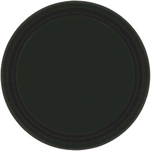 Ppr Plates 7in/17cm Rnd 20CT-Jet Black