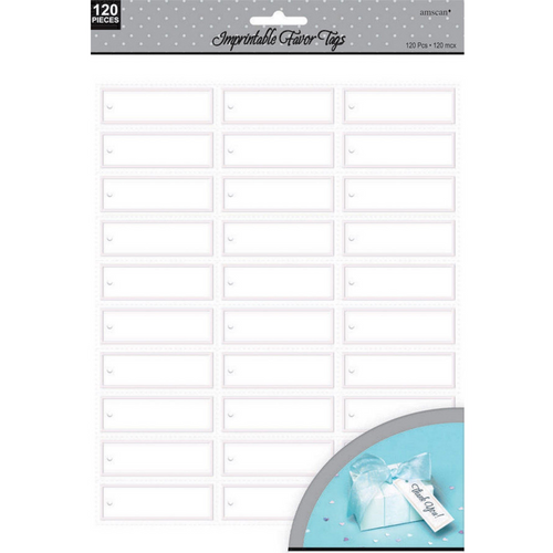 Imprintable Fav Tags -White