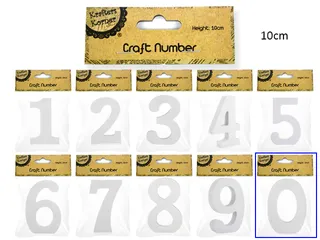 10CM WHITE NUMBERS - 0