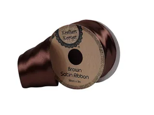 SATIN BROWN RIBBON 38MMX3M