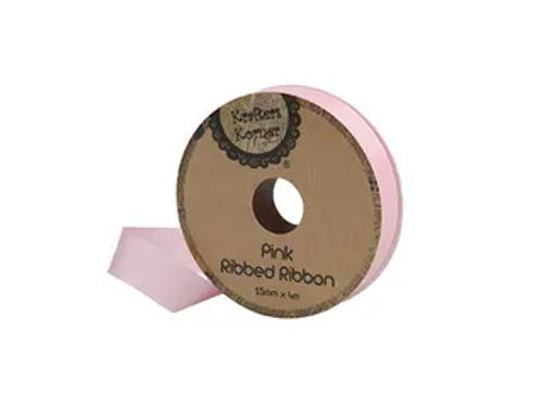 RIBBED PINK RIBBON 15MMX4M