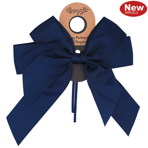 GROSGRAIN TWIST TIE BOW-NAVY BLUE