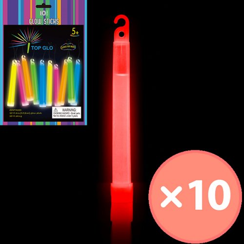GLOW 6"LIGHTSTICK/STRING RED10