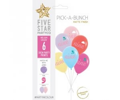 PICK-A-BUNCH Nine Cloud/Hearts 30cm Asst 6pk