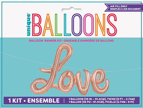 LOVE 36" FOIL BANNER - R/GOLD