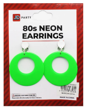 Neon 80s Earrings (Green)