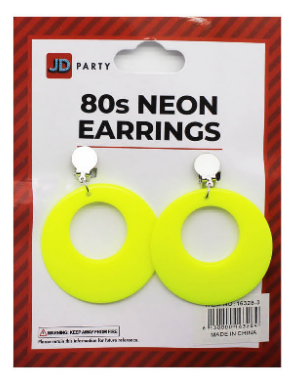 Neon 80s Earrings (Yellow)