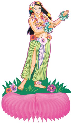 LUAU HULA GIRL H/COMB C/PIECE
