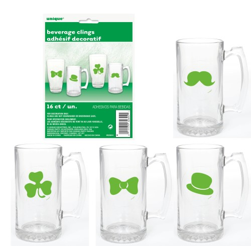 16 BEVERAGE CLINGS - ST PATS