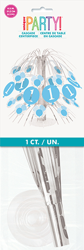 BLUE GINGHAM 1ST BDAY CASCADE C/PIECE