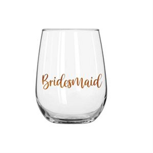 BRIDESMAID STEMLESS WINE ROSE GOLD