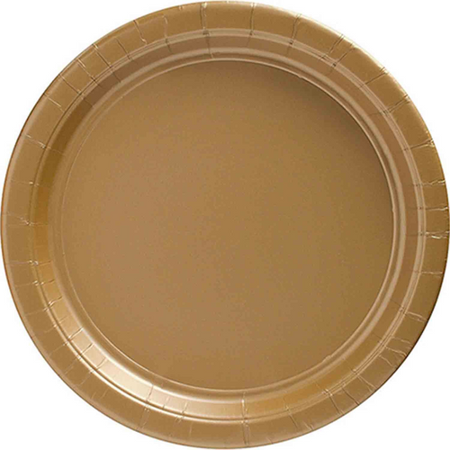 Ppr Plates 10.5in/26.6cm Rnd 20CT-Gold