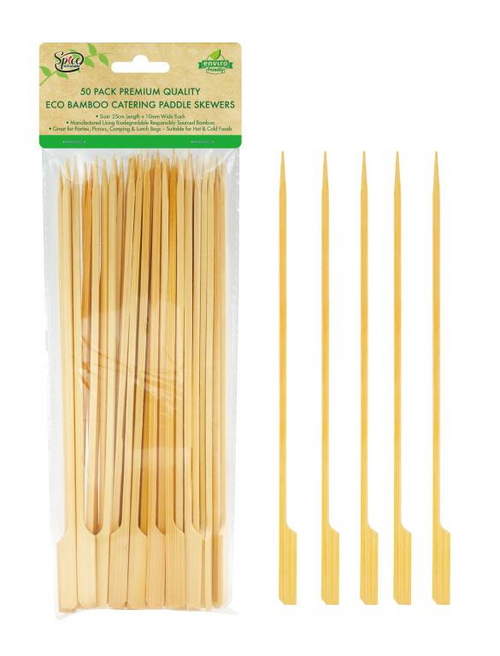 Bamboo Catering Paddle Skewers 25CM-50PK