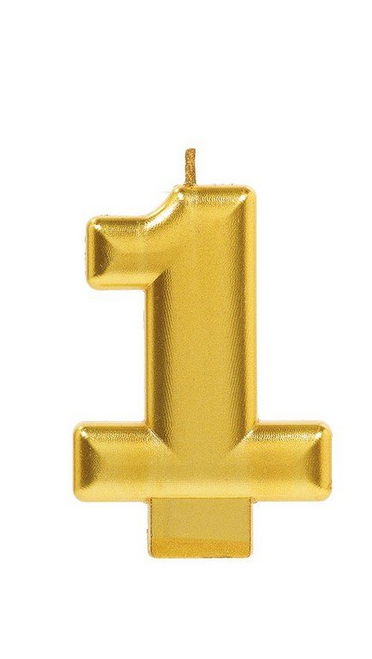 Candle Numeral Met Gold 1