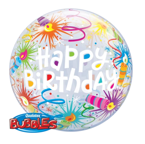 22"  SINGLE BUBBLE BDAY LIT CANDLES