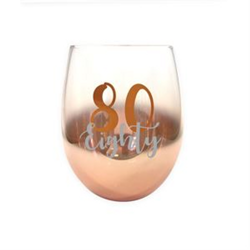 80 ROSE GOLD OMBRE STEMLESS WINE GLASS 600ml