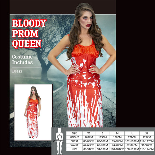 BLOODY PROM QUEEN COSTUME-2A SIZE (MED & LRG)