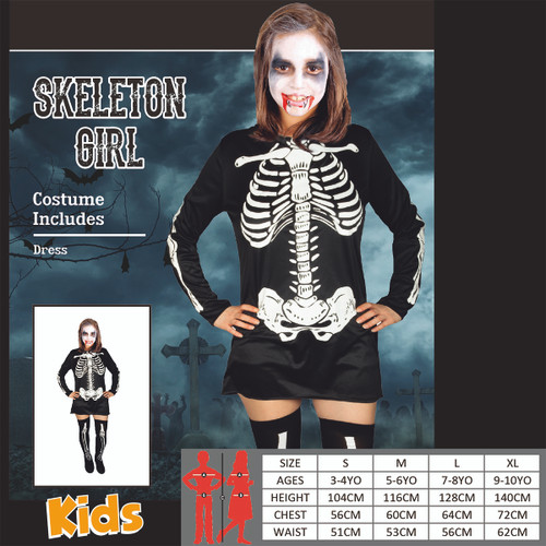 SKELETON GIRL COSTUME SKELETON GIRL COSTUME