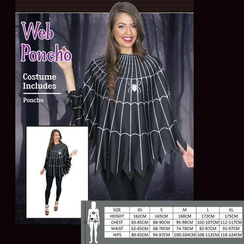 SPIDER WEB PONCHO-ONE SIZE FIT MOST