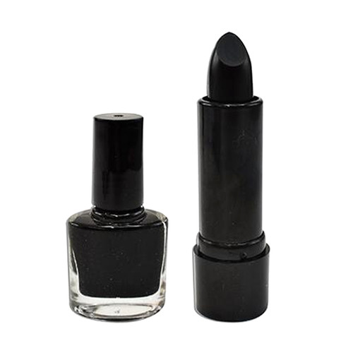 BLACK LIPSTICK AND NAIL POLISH SET