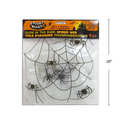 HWEEN SPIDERWEB GLOW IN DARK W/3 SPIDERS 1OZ/28.35G HWEEN SPIDERWEB GLOW IN DARK W/3 SPIDERS 1OZ/28.35G