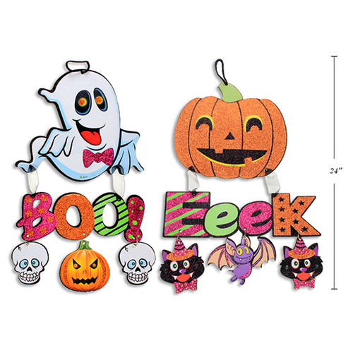 HWEEN HANGING GLITTER FOAM PLAQUE 3 ASST DESIGNS 1PC HWEEN HANGING GLITTER FOAM PLAQUE 3 ASST DESIGNS 1PC