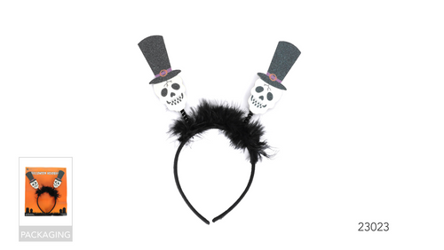 Skull with top hat headband