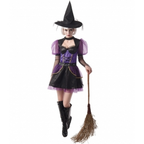 ADULT PURPLE WITCH, HAT DRESS ADULT PURPLE WITCH, HAT DRESS