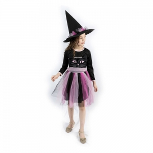 GIRLS PINK WITCH COSTUME, DRESS , HAT GIRLS PINK WITCH COSTUME, DRESS , HAT