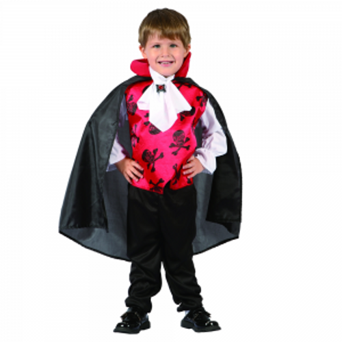 TODDLER  VAMPIRE , SHIRTW/ VEST, CAPE , JABOT