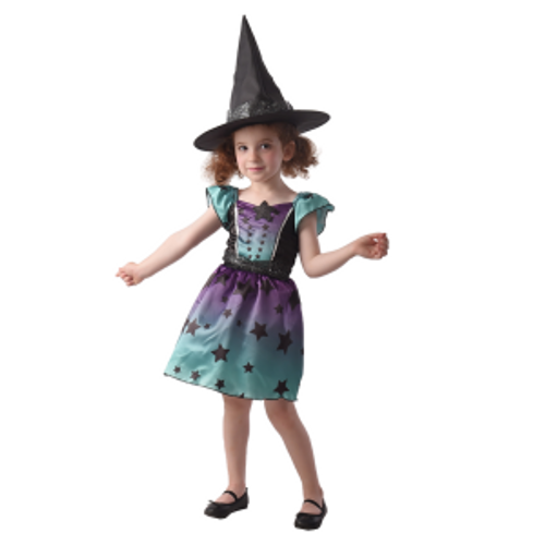 TODDLER  STARRY WITCH, DRESS , HAT