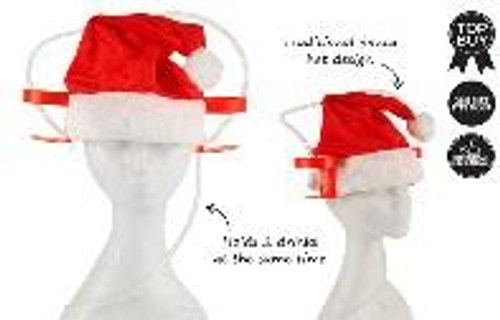 SANTA BEER HAT WITH STRAWS  30 X 12 CM