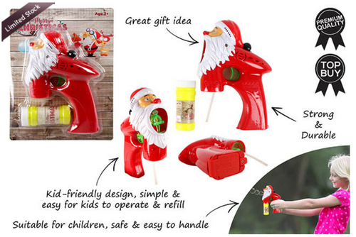 SANTA BUBBLE GUN  12.5X18X6