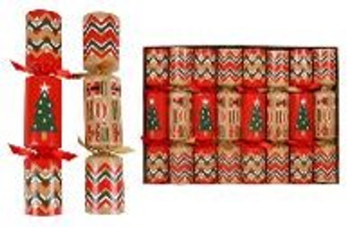 8 PCE CRAFT DESIGN XMAS  CRACKER 25 X 4.5CM