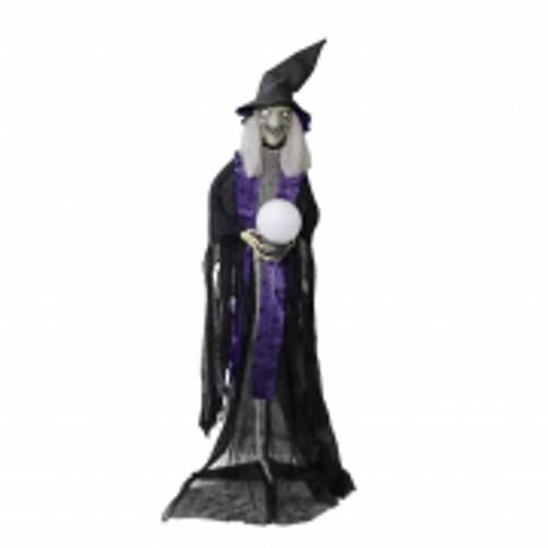 HWEEN STANDING FORTUNE TELLER WITCH LIGHTS & SOUND 40X20X183CM HWEEN STANDING FORTUNE TELLER WITCH LIGHTS & SOUND 40X20X183CM