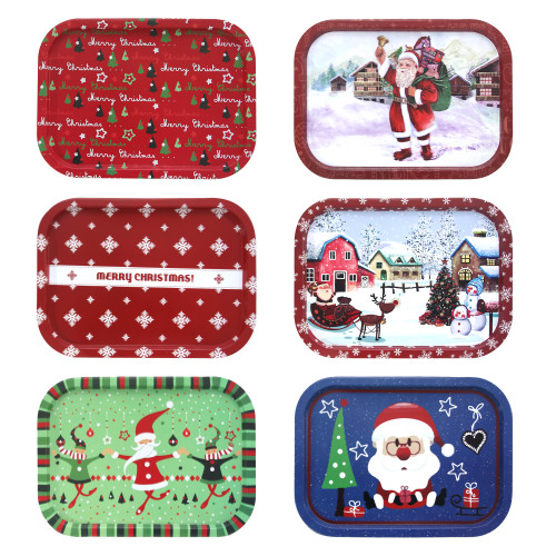ASST 40x20.5CM CHRISTMAS TIN TRAY 1PC
