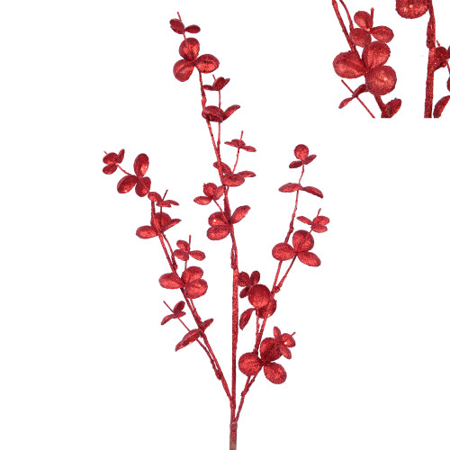 RED GLITTER STEM 80CM