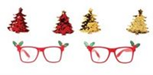 GLASSES REV SEQUIN TREE 2 ASRT
