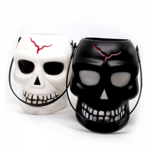 ASSD BLACK & WHITE SKULL LOOT BUCKET , 13X11X15 CM 1PC