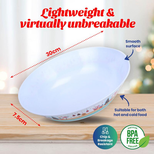 Melamine Bowl Christmas 30cm x 8cm