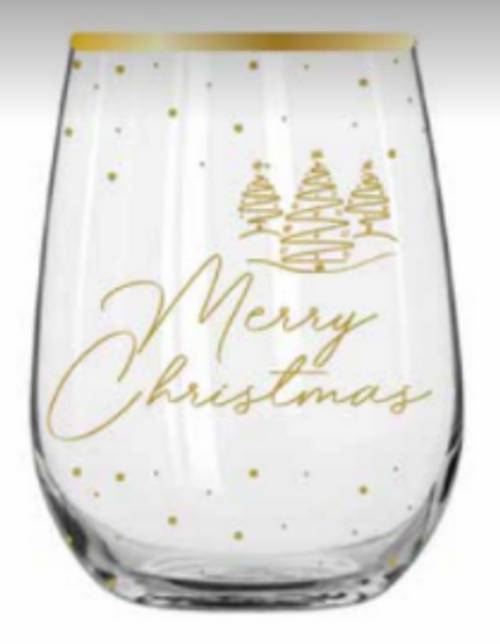 NOVELTY CHRISTMAS STEMLESS MERRY CHRISTMAS 600 ml